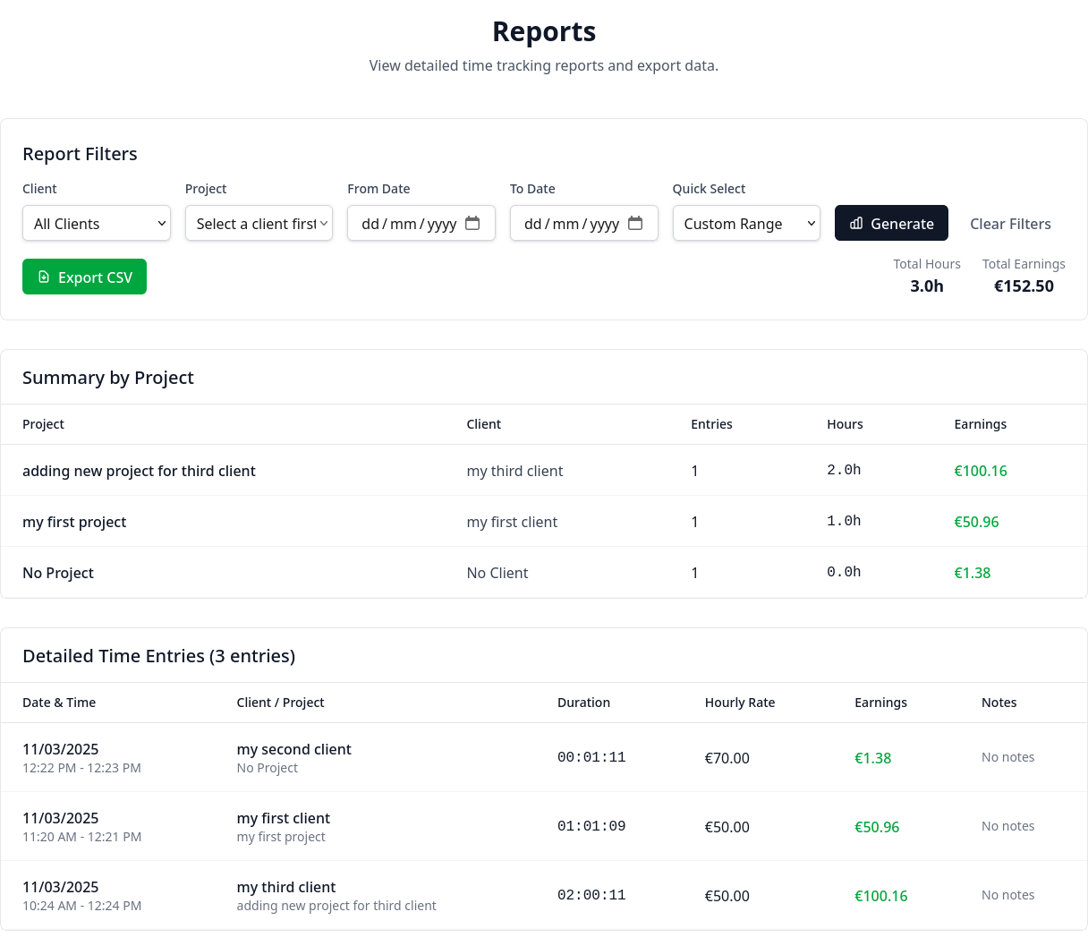 Generate reports